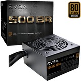 EVGA 500 BR unité d'alimentation d'énergie 500 W 24-pin ATX ATX Noir Noir, 500 W, 100 - 240 V, 50 - 60 Hz, 4 A, Actif, 120 W
