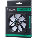 Fractal Design Dynamic X2 Boitier PC Ventilateur 14 cm Noir, Blanc, Ventilateur de boîtier Blanc, Ventilateur, 14 cm, 18,9 dB, 68,4 cfm, Noir, Blanc