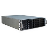 Inter-Tech 3U-3416 Support Noir, Serveur de logement Noir, Support, Serveur, Noir, ATX,EATX,EEB,Mini-ITX, Acier, HDD, Réseau, Énergie, Temperature