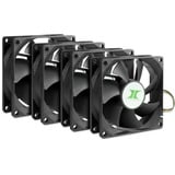 Inter-Tech 88887290 système de refroidissement d’ordinateur Boitier PC Ventilateur 8 cm Noir 4 pièce(s) ventilateurs de boîtier Noir, 4 pièces, 80 x 80 x 25 mm, PWM, Ventilateur, 8 cm, 1000 tr/min, 2000 tr/min, 27,2 dB, 30 cfm