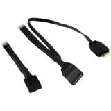 Inter-Tech Argus L-12025 Aura RGB ventilateur de boîtier Noir, 120 x 120 x 25 mm, PWM, Ventilateur, 12 cm, 1500 tr/min, 30 dB, 59,46 cfm, Noir