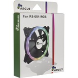 Inter-Tech Argus RS-051 RGB Boitier PC Ventilateur 12 cm Noir ventilateur de boîtier Noir, 120 x 120 x 25 mm, Ventilateur, 12 cm, 900 tr/min, 22 dB, 50,12 cfm, Noir