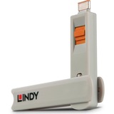 Lindy Bloqueur de port USB C, 4 pièces + clé, Orange, Sécurité Orange, 4 pièces + clé, Orange, Clé de bloqueur de port, USB Type-C, Gris, Orange, 4 pièce(s), 10 g