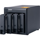 QNAP TL-D400S Boîtier de disques de stockage Boîtier disque dur/SSD Noir, Gris 2.5/3.5" Noir, Boîtier disque dur/SSD, 2.5/3.5", Série ATA II, Série ATA III, 6 Gbit/s, Échange à chaud, Noir, Gris