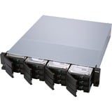 QNAP TL-R1200S-RP Boîtier de disques de stockage Boîtier disque dur/SSD Noir, Gris 2.5/3.5" Noir, Boîtier disque dur/SSD, 2.5/3.5", Série ATA III, 6 Gbit/s, Échange à chaud, Noir, Gris