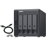 QNAP TR-004 Boîtier de disques de stockage Boîtier disque dur/SSD Noir 2.5/3.5" Noir, Boîtier disque dur/SSD, 2.5/3.5", Série ATA II, 3 Gbit/s, Échange à chaud, Noir