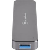 SilverStone MS09 Enceinte ssd Charbon de bois M.2, Boîtier disque dur Gris foncé, Enceinte ssd, M.2, SATA, Connectivité USB, Charbon de bois