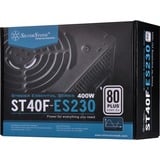SilverStone ST40F-ES230 unité d'alimentation d'énergie 20-pin ATX ATX Noir alimentation 400 watt Noir, 2x PCIe, 400 W, 180 - 264 V, 47 - 63 Hz, 3 A, Actif, 100 W
