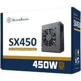 SilverStone SX450-B unité d'alimentation d'énergie 24-pin ATX SFX Noir alimentation  450 watt Noir, 2x PCIe, 450 W, 90 - 265 V, 47 - 63 Hz, Actif, 120 W, 450 W