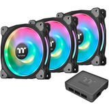 Thermaltake Riing Duo 14 LED RGB Premium Edition Boitier PC Ventilateur Noir, Ventilateur de boîtier Noir, Ventilateur, 500 tr/min, 1400 tr/min, 26,2 dB, 60,87 cfm, Noir