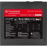 Thermaltake Smart DPS G unité d'alimentation d'énergie 500 W 24-pin ATX ATX Noir alimentation  Noir, 500 W, 100 - 240 V, 600 W, 47 - 63 Hz, 8 A, Actif