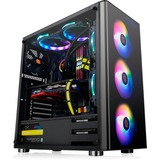 Thermaltake V200 TG RGB Midi Tower Noir, Châssis mini-tour Noir, Midi Tower, PC, SPCC, Noir, ATX, micro ATX, Mini-ITX, Jouer