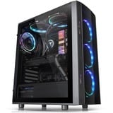 Thermaltake Versa J25 TG RGB Midi Tower Noir, boîtier pc Noir | 2x USB-A | RGB | Verre Trempé