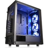 Thermaltake Versa J25 TG RGB Midi Tower Noir, boîtier pc Noir | 2x USB-A | RGB | Verre Trempé