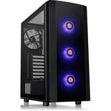 Thermaltake Versa J25 TG RGB Midi Tower Noir, boîtier pc Noir | 2x USB-A | RGB | Verre Trempé