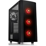 Thermaltake Versa J25 TG RGB Midi Tower Noir, boîtier pc Noir | 2x USB-A | RGB | Verre Trempé