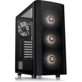 Thermaltake Versa J25 TG RGB Midi Tower Noir, boîtier pc Noir | 2x USB-A | RGB | Verre Trempé