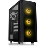 Thermaltake Versa J25 TG RGB Midi Tower Noir, boîtier pc Noir | 2x USB-A | RGB | Verre Trempé