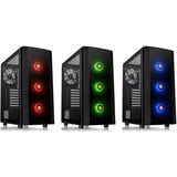 Thermaltake Versa J25 TG RGB Midi Tower Noir, boîtier pc Noir | 2x USB-A | RGB | Verre Trempé