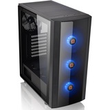 Thermaltake Versa J25 TG RGB Midi Tower Noir, boîtier pc Noir | 2x USB-A | RGB | Verre Trempé