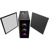 Thermaltake View 21 TG RGB Plus Midi Tower Noir, boîtier pc Noir | 2x USB-A | RGB | Verre Trempé