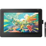 Wacom Cintiq 16 tablette graphique Noir 5080 lpi 344,16 x 193,59 mm Noir, Avec fil, 5080 lpi, 344,16 x 193,59 mm, Stylo, Caoutchouc de silicone, 39,6 cm (15.6")