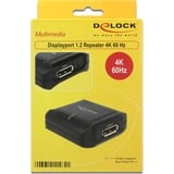 DeLOCK 11464 changeur de genre de câble Displayport 20 pin, DC 5V Displayport 20 pin Noir, Amplificateur de ligne Noir, Displayport 20 pin, DC 5V, Displayport 20 pin, Noir