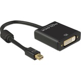 DeLOCK 62603 câble vidéo et adaptateur 0,2 m Mini DisplayPort DVI-I Noir Noir, 0,2 m, Mini DisplayPort, DVI-I, Mâle, Femelle, Or