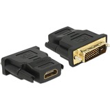 DeLOCK 65466 changeur de genre de câble DVI 24+1 HDMI Noir, Adaptateur DVI 24+1, HDMI, Noir