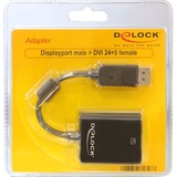 DeLOCK DisplayPort > DVI-I, Adaptateur Noir, 0,12 mètresf, Passi, Détail Lite