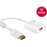 DeLOCK DisplayPort > HDMI, Adaptateur Blanc, 0,2 mètres, 4K