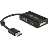 DeLOCK DisplayPort > VGA/HDMI/DVI, Adaptateur Noir