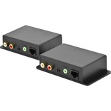 Digitus DS-56100 extension audio/video Émetteur et récepteur réseau Noir, Module d'extension Émetteur et récepteur réseau, 600 m, Noir