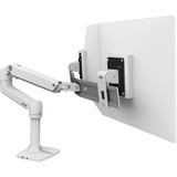 Ergotron LX Desk Dual Direct Arm, Support de moniteur Blanc, Autonome, 9,9 kg, 63,5 cm (25"), 100 x 100 mm, Réglage de la hauteur, Blanc