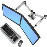 Ergotron LX Dual Side-by-Side Arm, Support de moniteur Argent/Noir, Pince/boulon, 18,1 kg, 68,6 cm (27"), 100 x 100 mm, Réglage de la hauteur, Argent