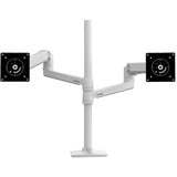 Ergotron LX Dual Stacking Arm, Support de moniteur Blanc, Pince, 9,1 kg, 101,6 cm (40"), 100 x 100 mm, Réglage de la hauteur, Blanc