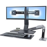 Ergotron WorkFit-A, Dual Monitor with Worksurface, Support de moniteur 