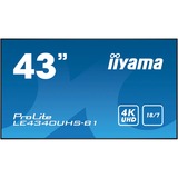 iiyama ProLite LE4340UHS-B1, Affichage public Noir, 108 cm (42.5"), LED, 3840 x 2160 pixels, 18/7