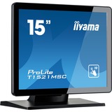 iiyama ProLite T1521MSC-B1 moniteur à écran tactile 38,1 cm (15") 1024 x 768 pixels Plusieurs pressions Dessus de table Noir, Moniteur LED Noir, 38,1 cm (15"), 370 cd/m², TN, 4:3, 1024 x 768 pixels, LED