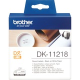 Brother DK-11218 étiquette ronde prédécoupée - papier, Ruban Diamètre de l'étiquette: 24 mm, blanc