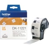 Brother DK-11221 - Rouleau d'étiquettes original – Noir sur blanc, 23 x 23 mm, Ruban 23 x 23 mm, Noir sur blanc, 1000 pièce(s), DK, Blanc, Thermique directe, Chine