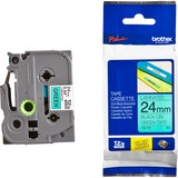 Brother Ruban pour étiqueteuse 24mm Noir sur vert, TZe, Gris, Transfert thermique, Brother, PT-2430PC, PT-2700, PT-2730, PT-9600, PT-9700PC, PT-9800PCN