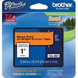 Brother TZe-B51 ruban d'étiquette Noir sur fond orange fluorescent Noir sur fond orange fluorescent, TZe, Gris, Transfert thermique, Brother, PT-2430PC, PT-2700, PT-2730, PT-9600, PT-9700PC, PT-9800PCN