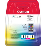 Canon Multipack de cartouches d'encre couleur CLI-8 C/M/Y Encre à pigments, 3 pièce(s)