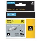 Dymo Bagues Thermorétractables IND - 19mm x 1,5m, Étiquette à gaine thermorétractable 5m, Noir sur jaune, Multicolore, -55 - 135 °C, UL 224, MIL-STD-202G, MIL-81531, SAE-DTL 23053/5 (1, 3), DYMO, Rhino