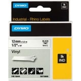Dymo Rhino Étiquettes en vinyle industrielles | 12 mm x 5,5 m | autocollantes impression en noir sur fond blanc | pour étiqueteuses Rhino et LabelManager, Ruban 5 m | autocollantes impression en noir sur fond blanc | pour étiqueteuses Rhino et LabelManager, D1, Vinyl, Belgique, 5,5 m, 1 pièce(s), 34 mm