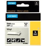 Dymo Rhino Étiquettes en vinyle industrielles | 9 mm x 5,5 m | autocollantes impression en noir sur fond blanc | pour étiqueteuses Rhino et LabelManager, Ruban 5 m | autocollantes impression en noir sur fond blanc | pour étiqueteuses Rhino et LabelManager, Noir sur blanc, Multicolore, Vinyl, -40 - 80 °C, UL 969, DYMO