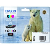 Epson N°26 Cartouche d'Encre d'Origine Claria Premium Multipack - Noir, Cyan, Magenta, Jaune C13T26164010, Vente au détail