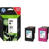HP Nr. 301 - Combopack, Encre Noir, N9J72AE, 4-pack (Noir, Cyan, Magenta, Jaune)