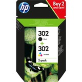 HP Nr. 302, Encre Noir, X4D37AE 4-pack (Noir, Cyan, Magenta, Jaune)